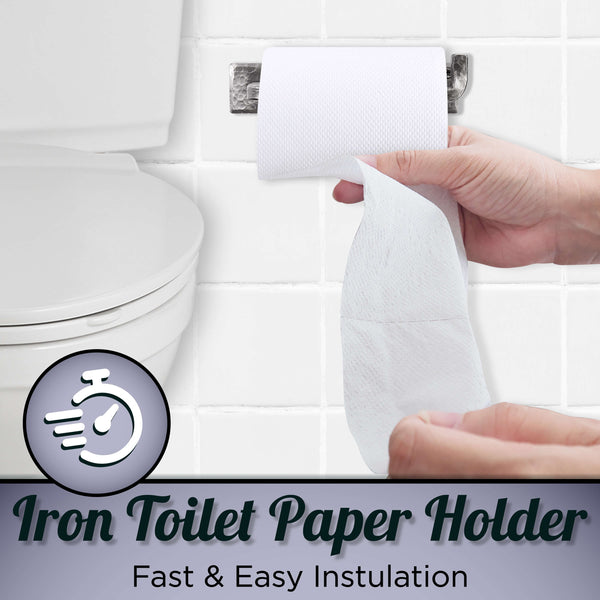 Wall Mounted Iron Toilet Paper Holder  - Gray