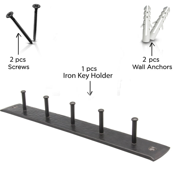 Decorative 5 Hooks Iron key holder for wall  