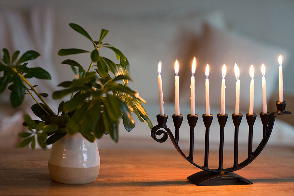 9 Candle Handmade Iron Chanukah Menorah  