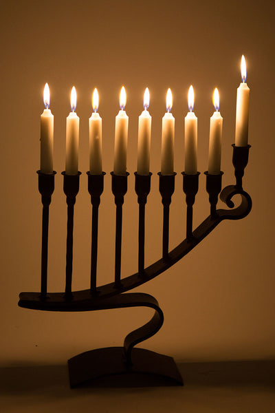 9 Candle Handmade Iron Chanukah Menorah  