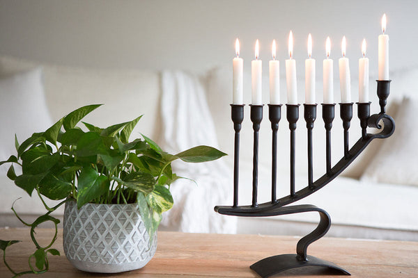 9 Candle Handmade Iron Chanukah Menorah  