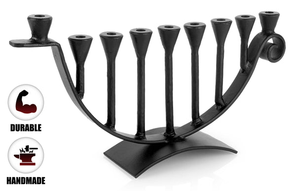 9 Candle Handmade Iron Chanukah Menorah