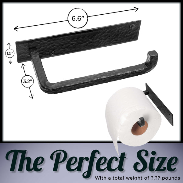 Wall Mounted Iron Toilet Paper Holder  - Black