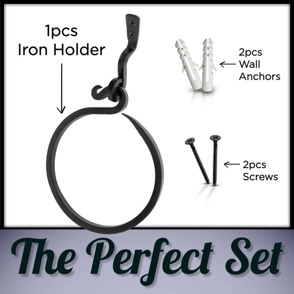 Handmade Wrought Iron Towel Ring Holder  