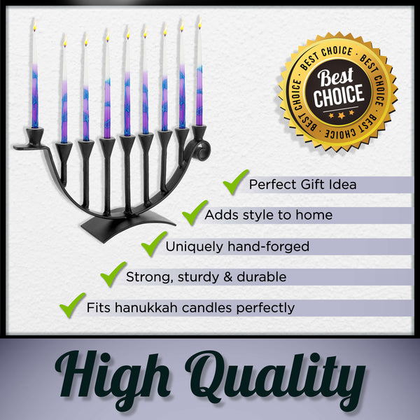 9 Candle Handmade Iron Chanukah Menorah