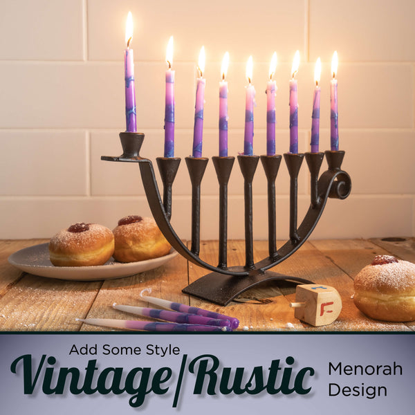 9 Candle Handmade Iron Chanukah Menorah