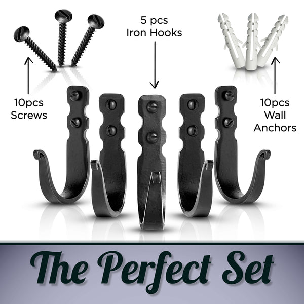 Basic Decorative Wrought Iron Wall Hooks