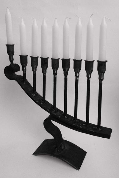 9 Candle Handmade Iron Chanukah Menorah  